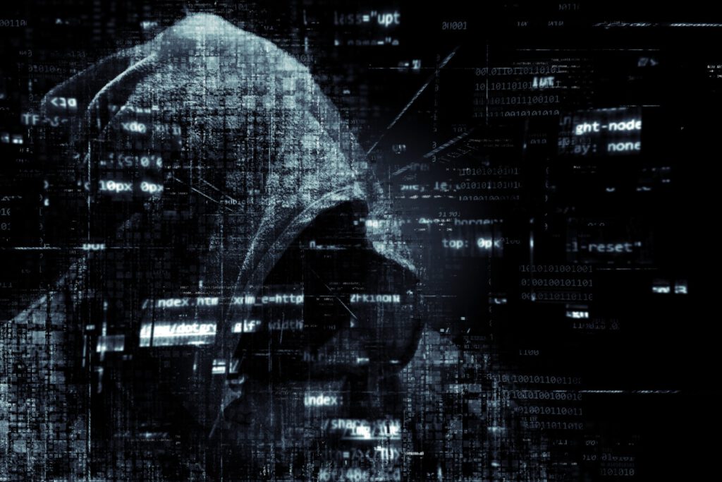 Hacker cyber crime internet drawing