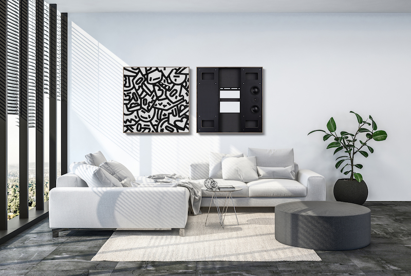 Modern living room interior with white wall.