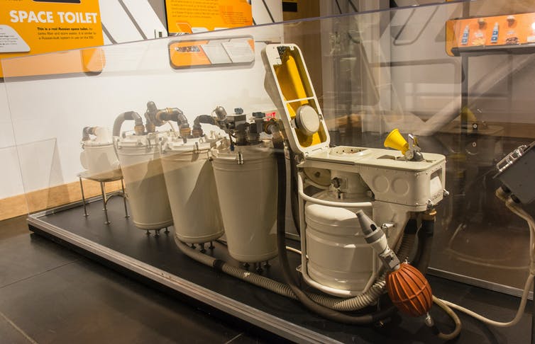 Toilets in space are a bit more complicated than those on Earth. Don DeBold via Wikipedia, CC BY-ND